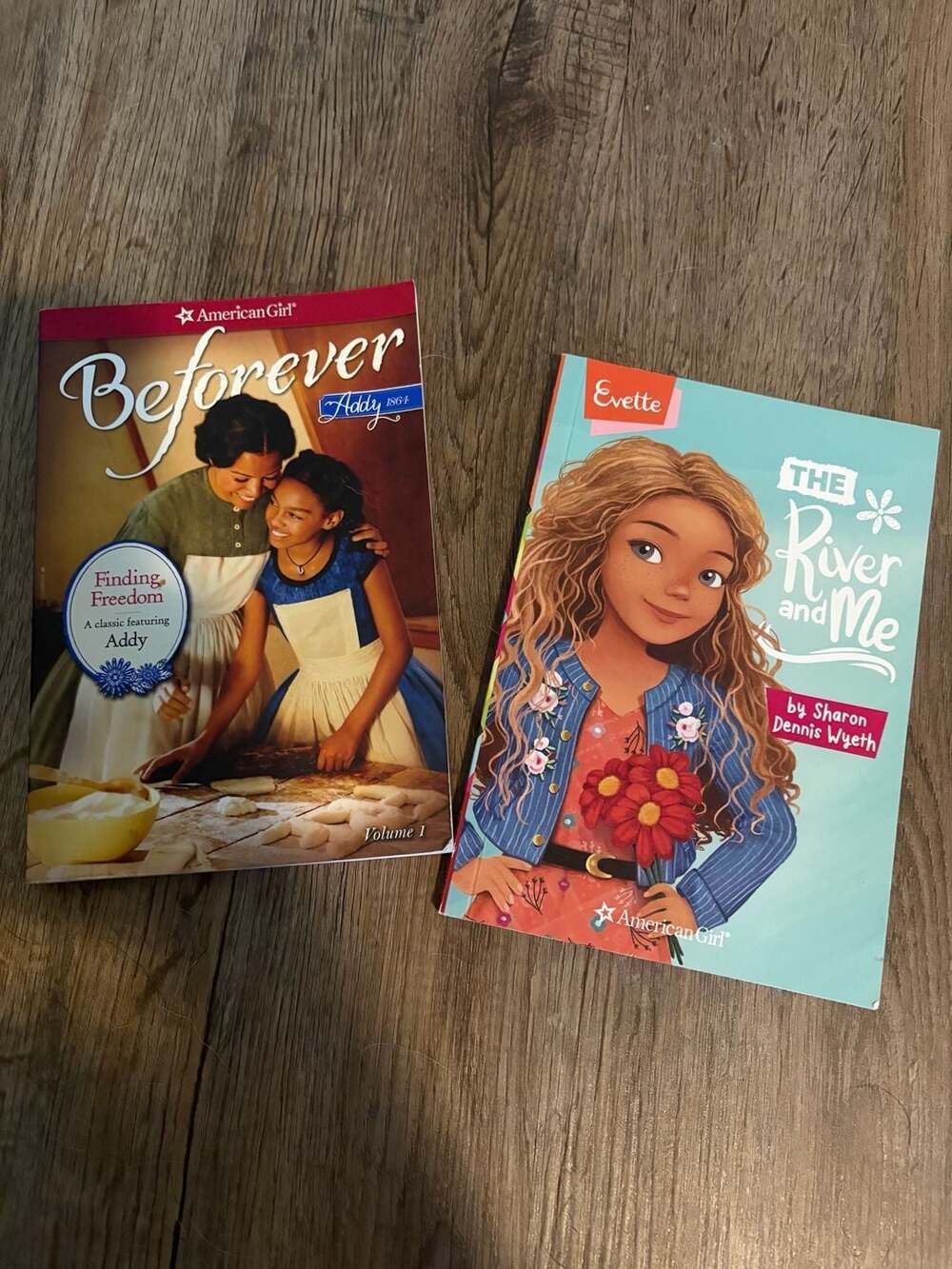 American Girl Book Lot: Beforever Addy Finding Freedom Vol 1 & Evette The River